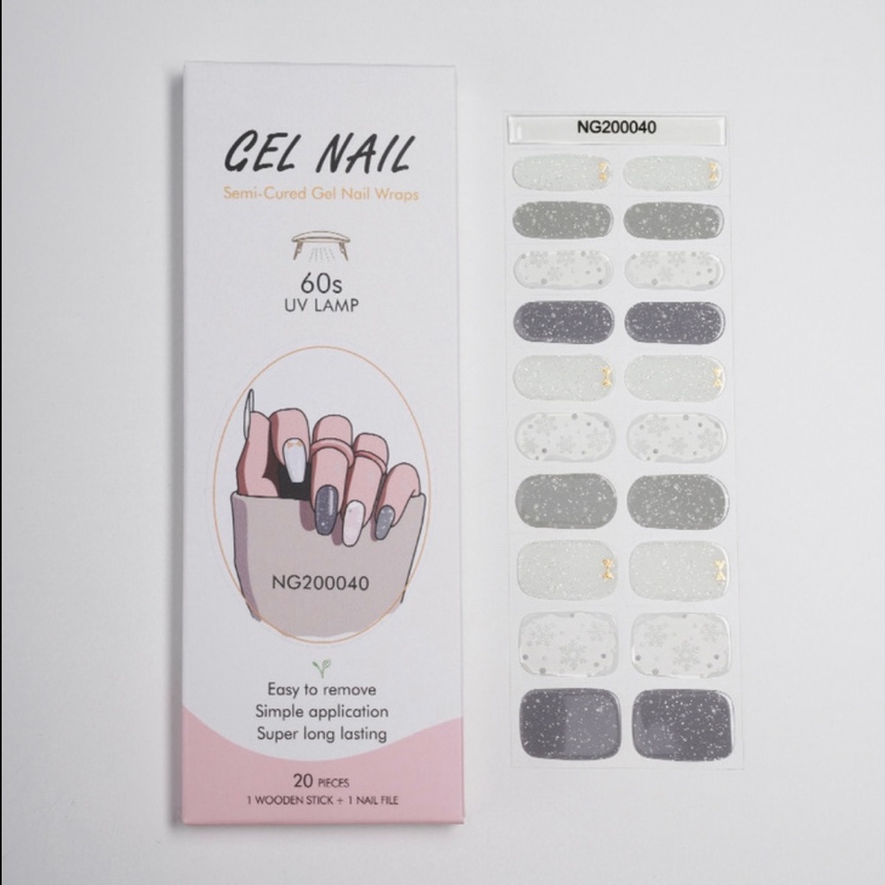 5/$25! Gel Nail Semi-Cured Gel Nail Wraps with wooden stick & Nail file